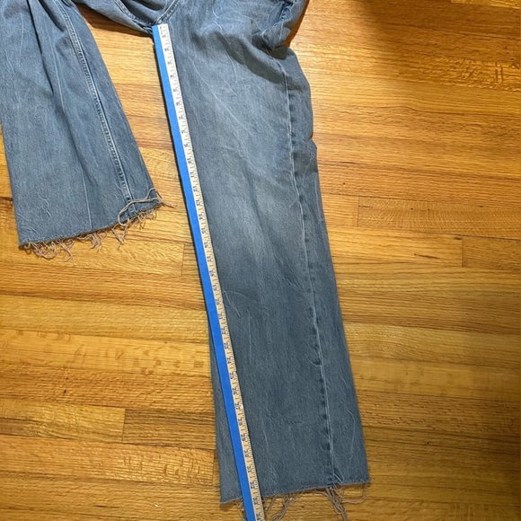 Zara wide-leg jeans with a high waist and raw hem size 4 (a3 - Picture 12 of 13